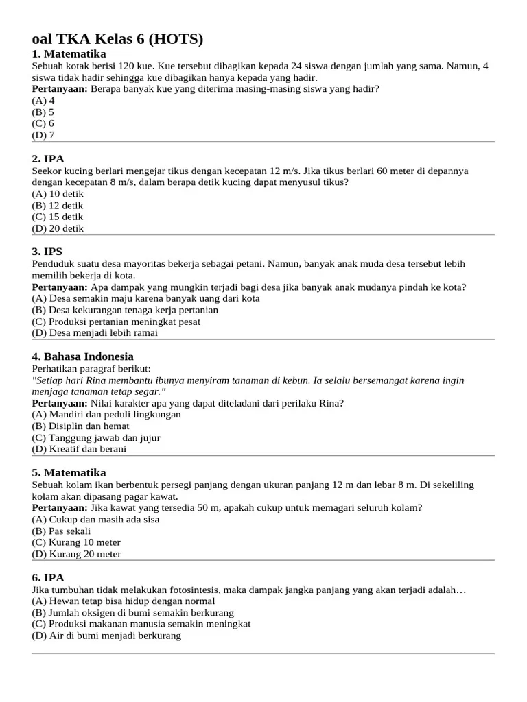 Panduan Lengkap Soal TKA Bahasa Indonesia Kelas 6: Contoh Kalimat Kata Ulang, Pembahasan, dan Tips Belajar Efektif
