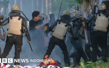 Ribuan Demonstran di Demo Kedubes AS Jakarta Dukung Seruan Paus Leo XIV Hentikan Perang Iran