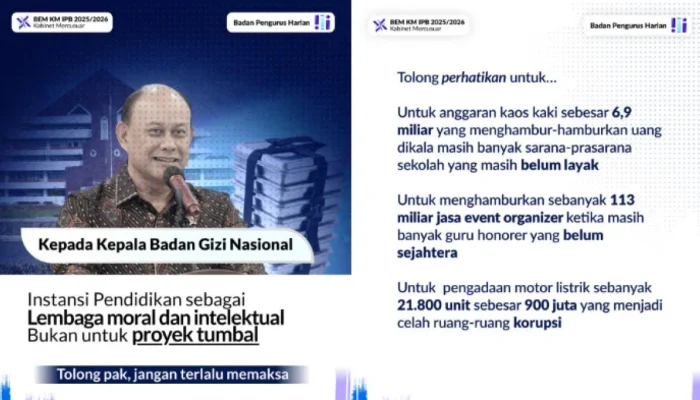 BEM IPB Tolak Dapur MBG di Kampus, Rektor IPB Tegaskan Fokus pada CoE MBG