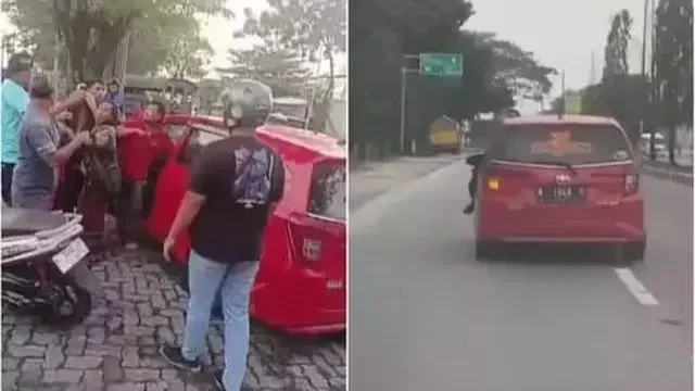 Bikin Heboh! Polisi Selidiki Pria Bergelantungan di Mobil Merah, Aksi Nekat yang Viral di Jakarta Barat