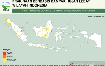 BMKG Prakirakan Hujan Lebat dan Petir di Sejumlah Wilayah Indonesia