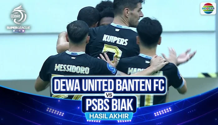 Dewa United Bantai PSBS Biak 5-0 di BRI Super League 2025/2026
