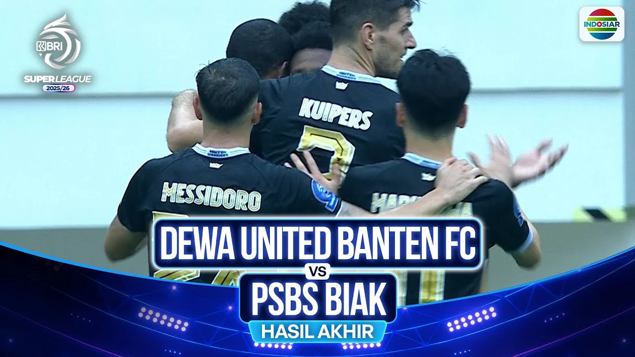 Dewa United Bantai PSBS Biak 5-0 di BRI Super League 2025/2026