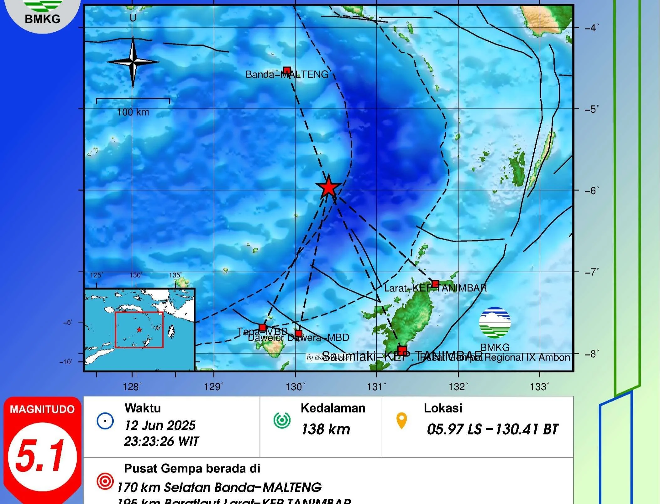 Gempa Magnitudo 6,7 Guncang Kepulauan Tanimbar Maluku, BMKG: Tidak Berpotensi Tsunami