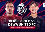 Jadwal Liga Indonesia: Persis Solo Vs Dewa United, Pertarungan Sengit di BRI Super League