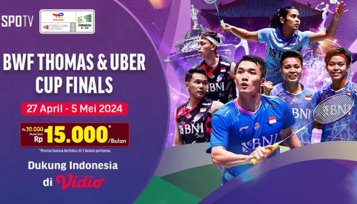 Jadwal Siaran Live TV Thomas-Uber Cup 2026 Siang Ini: Indonesia vs Taiwan dan Prancis Siap Tampil di Vidio