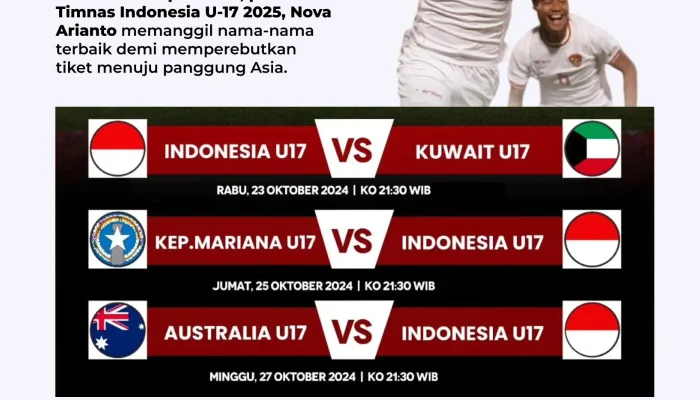 Jadwal Timnas U-17 Indonesia di Piala Asia 2026: Siap Tempur di Grup B