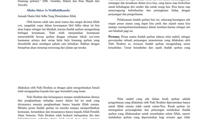 Khotbah Idul Adha: Makna dan Pesan Mendalam