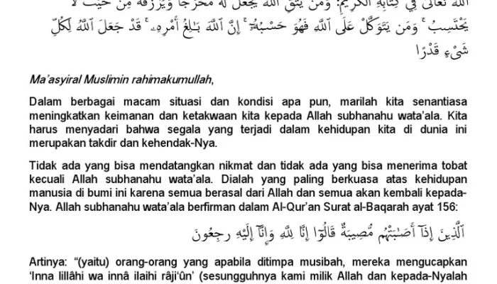 Khutbah Jumat 8 Mei 2026: Mewaspadai Virus Takabur