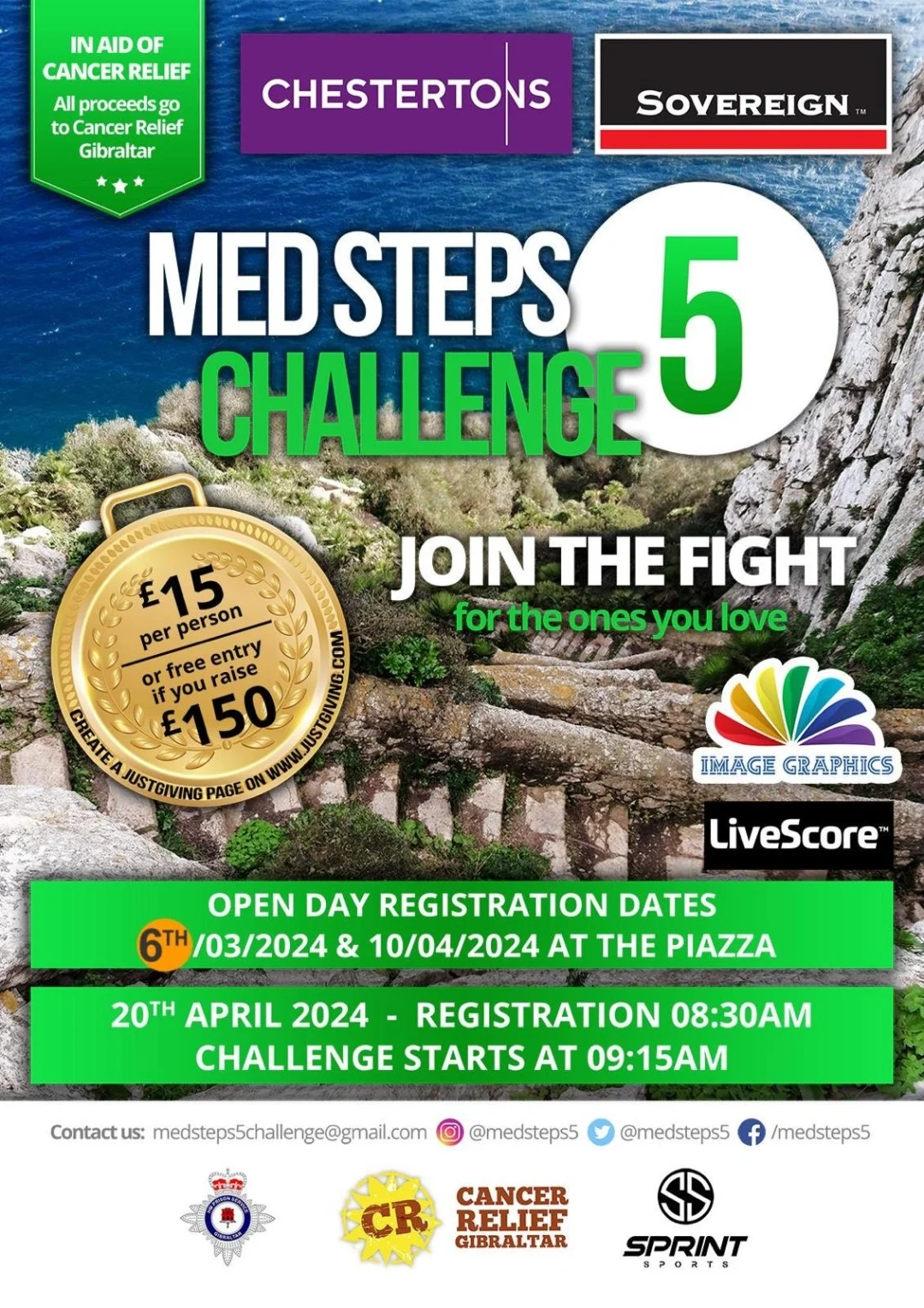 Livescore dan Med Steps 5 Challenge: Dukungan Komunitas untuk Cancer Relief Gibraltar