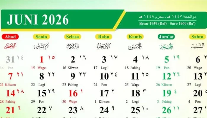 Mengenal Kalender Jawa Bulan Juni 2026: Weton, Neptu, dan Hari Baik