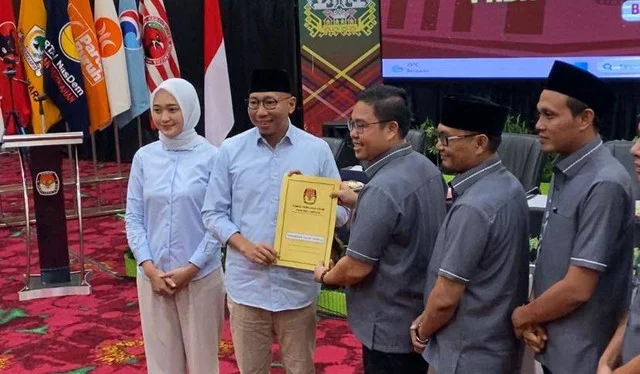 Paslon 02, Mirza-Jihan Ditetapkan Jadi Gubernur Lampung dan Wakil Terpilih