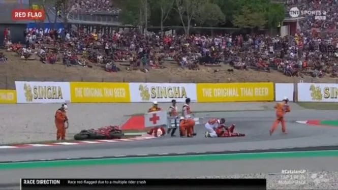 Pecco Bagnaia Mengalami Cedera di MotoGP Catalunya, Kondisi Fisiknya Belum Pulih
