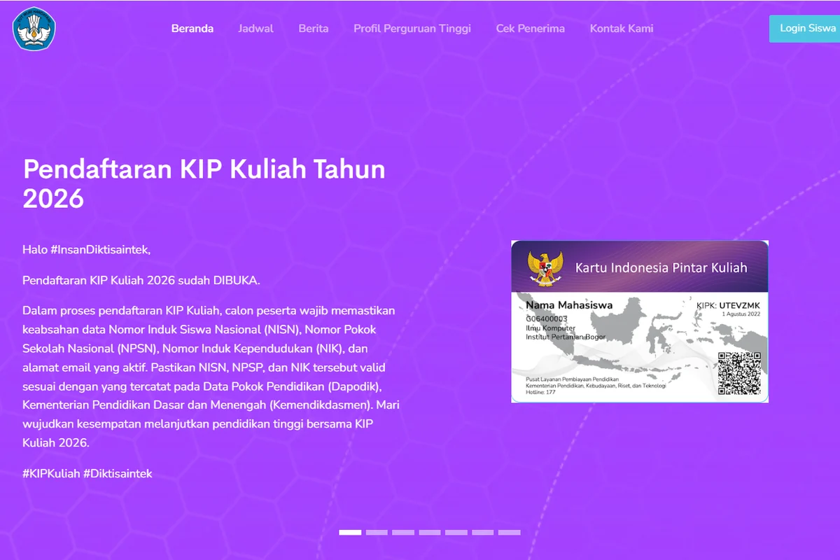 Pengumuman Hasil KIP Kuliah SNBT 2026: 39.662 Pendaftar Layak, Ini Cara Cek Statusnya
