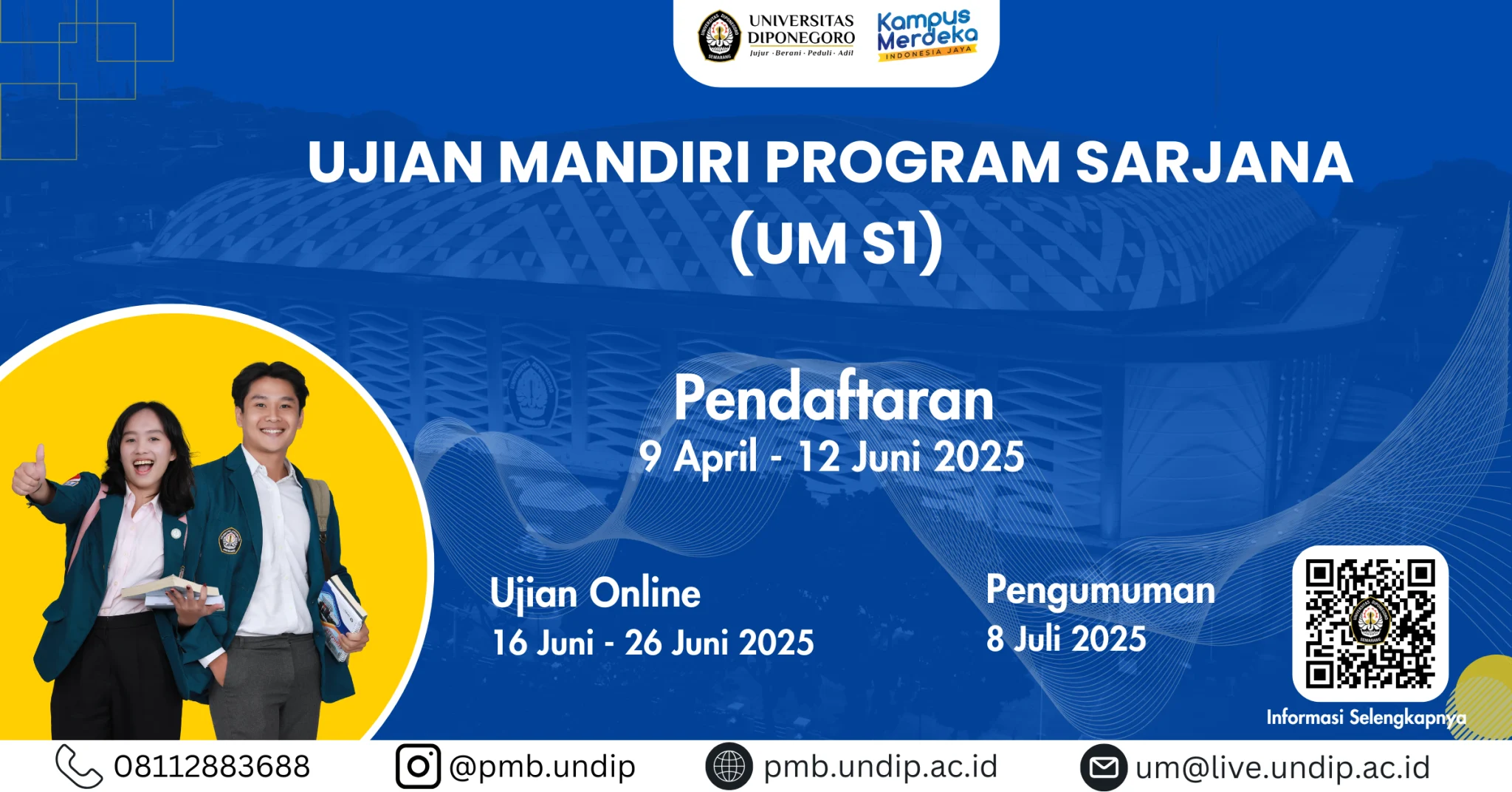 Undip Buka Jalur Mandiri 2026, Pato Jadi Wisudawan 18 Tahun, dan Inovasi Mahasiswa Raih Penghargaan Internasional