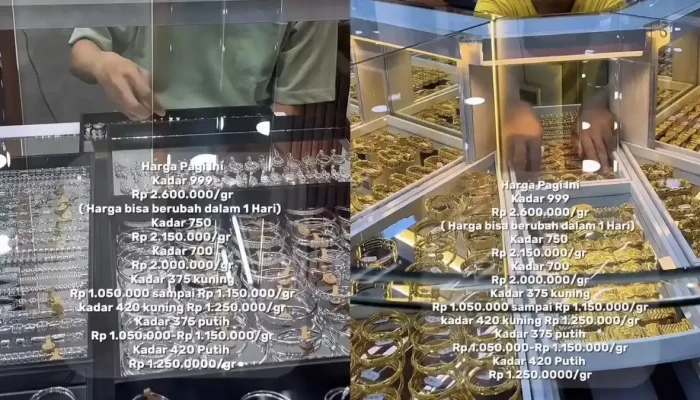 Harga Emas Perhiasan Hari Ini: Stagnan dan Anjlok di Beberapa Kota