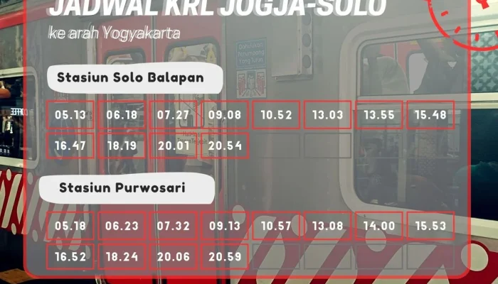 Jadwal KRL Solo-Jogja Hari Ini: Cek Rute dan Tarif Terbaru