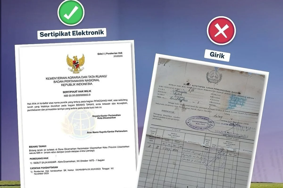 Kementerian ATR/BPN: Pemisahan Bidang Tanah dan Sertifikat Tanah Beda Luas dengan Girik Tidak Perlu Dikhawatirkan