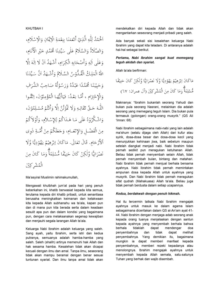 Khutbah Jumat 5 Juni 2026: Meneladani Perjuangan Nabi Ibrahim AS dalam Menegakkan Kebenaran
