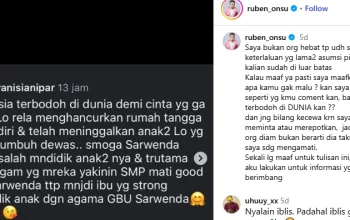 Sarwendah Minta Maaf, Ruben Onsu: Permintaan Maafnya Tidak Ada Kaitannya Dengan Saya
