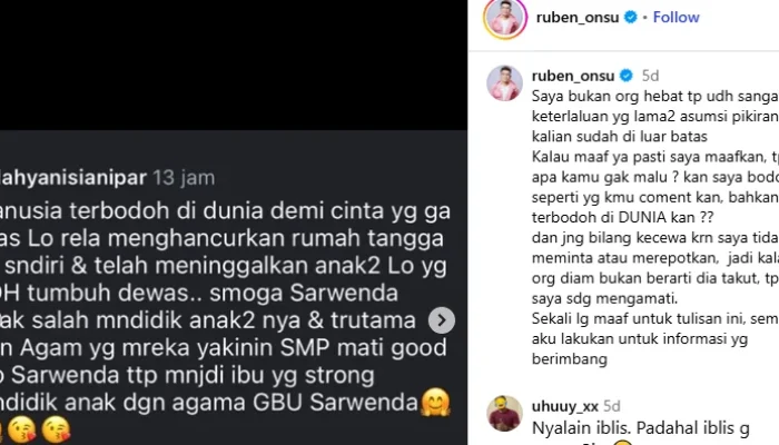 Sarwendah Minta Maaf, Ruben Onsu: Permintaan Maafnya Tidak Ada Kaitannya Dengan Saya