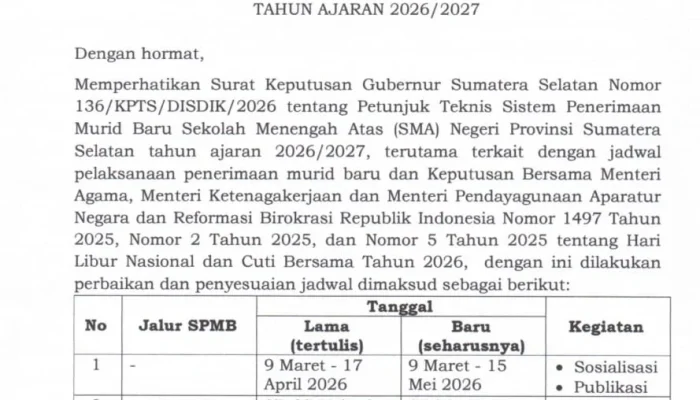SPMB Sumsel 2026: Seleksi Penerimaan Mahasiswa Baru di Sumatera Selatan