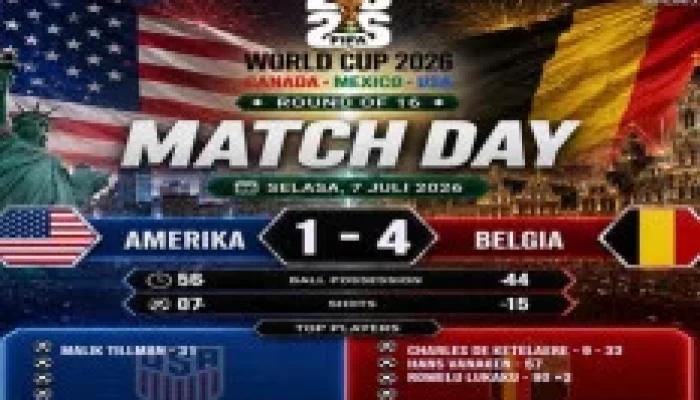 Amerika Serikat Tersingkir dari Piala Dunia 2026, Belgia Menang 4-1