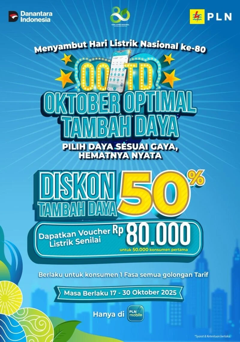 Diskon Listrik PLN 50 Persen, Ini Cara Mendapatkannya