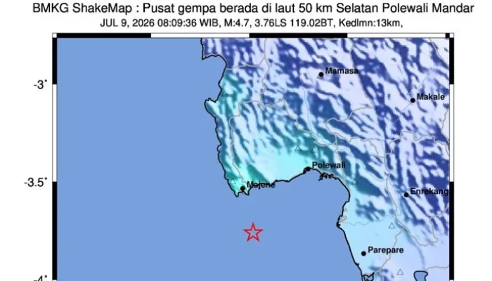 Gempa Bumi Tektonik M 4.7 Guncang Polewali Mandar dan Majene, Warga Sempat Kaget