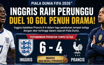Inggris Raih Medali Perunggu Piala Dunia 2026 Setelah Mengalahkan Prancis 6-4