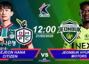 Jeonbuk Hyundai Motors Siap Tantang Daejeon Hana Citizen di K League 1