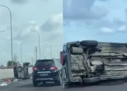 Kecelakaan di Tol Jagorawi: Mobil Listrik BYD dan Toyota Raize Terguling