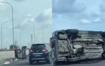 Kecelakaan di Tol Jagorawi: Mobil Listrik BYD dan Toyota Raize Terguling