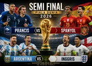 Pertandingan Sengit di Semifinal Piala Dunia 2026: Prancis vs Spanyol dan Inggris vs Argentina