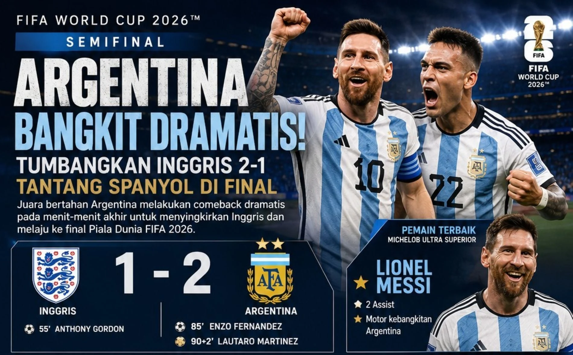 Piala Dunia 2026: Argentina Siap Hadapi Spanyol di Final