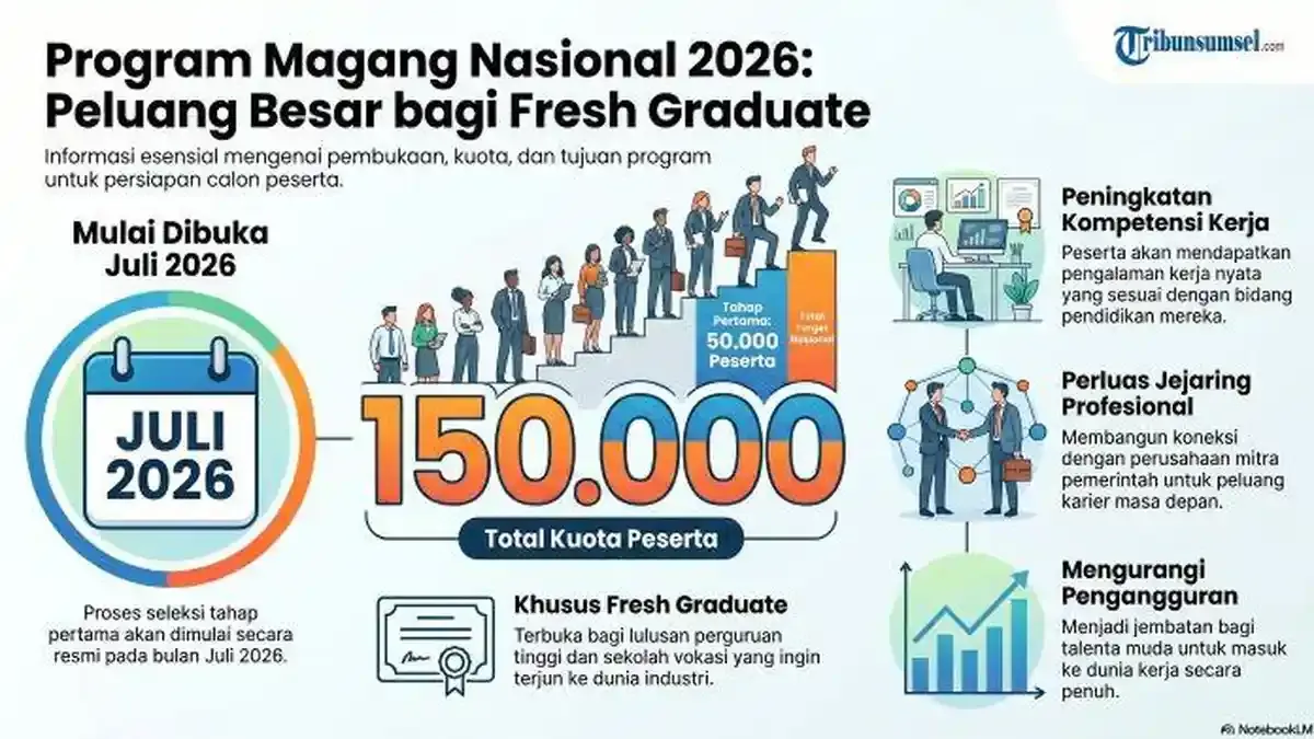 Program Magang Nasional 2026 Dibuka, Ratusan Lowongan Tersedia