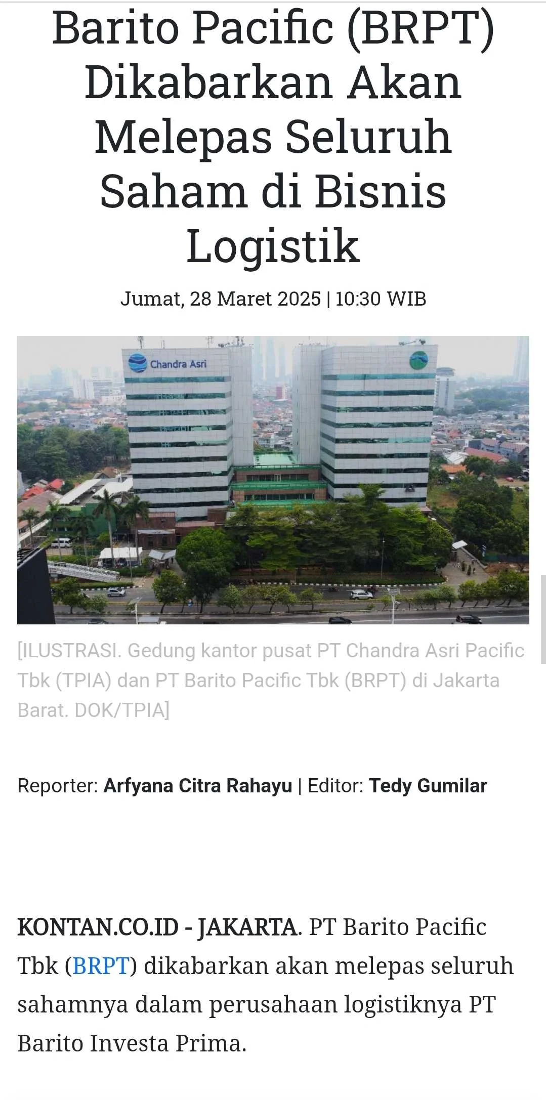PT Barito Pacific Tbk dan Saham Lainnya Masuk Daftar HSC, Apa Ini Berpengaruh?