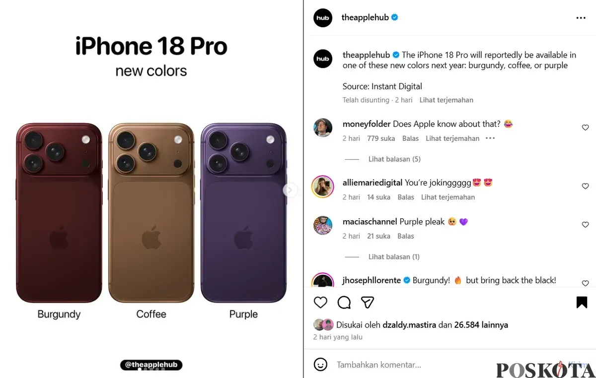 Rumor Terbaru iPhone 18: Tanggal Rilis, Harga, dan Warna Baru
