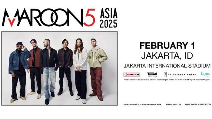 Maroon 5 Siap Konser di Jakarta 2027, Ini Harga Tiket dan Jadwal Penjualan