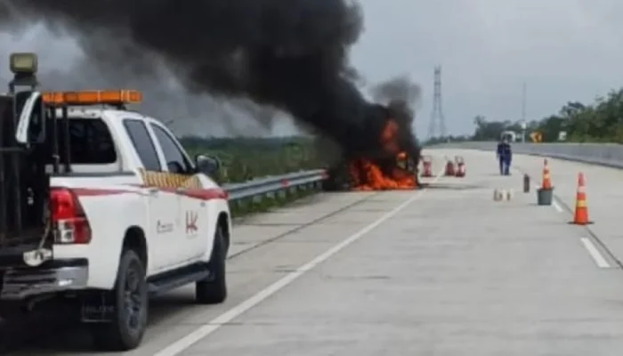 Mobil Listrik BYD Seal Terbakar di Tol Cikampek, Diduga Korsleting