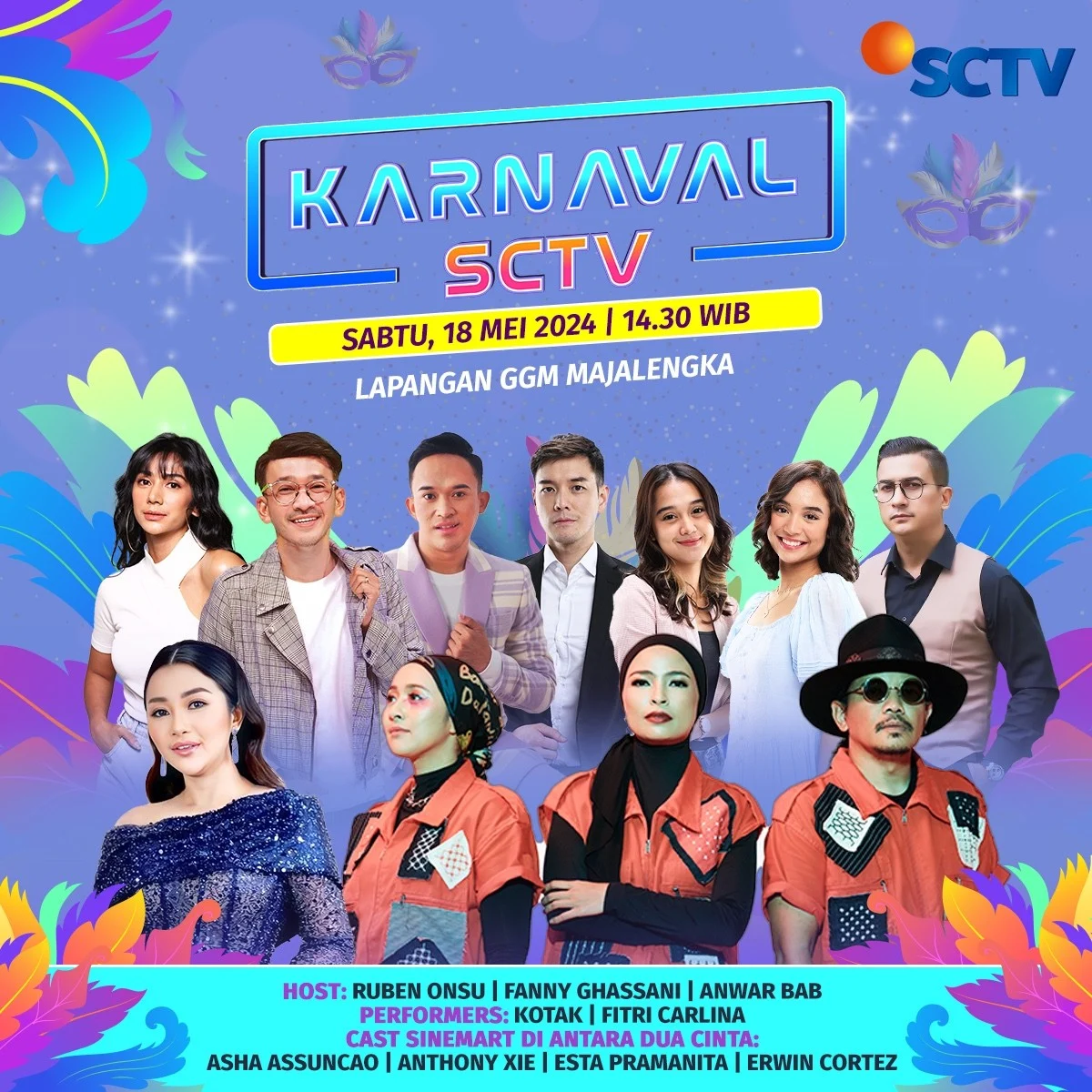 SCTV Hadirkan Karnaval XtraOrdinary di Tegal, Dimeriahkan oleh Top 3 The Icon Indonesia